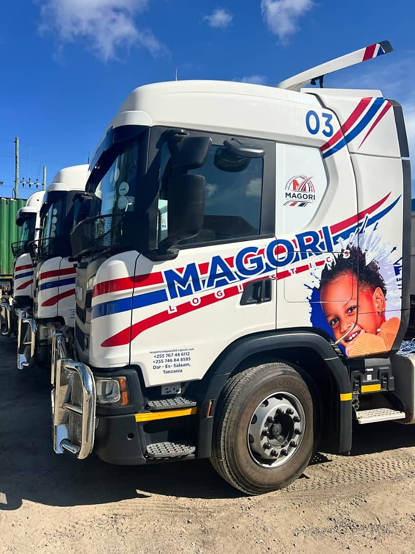 The Magori Logistics livery on a cab door