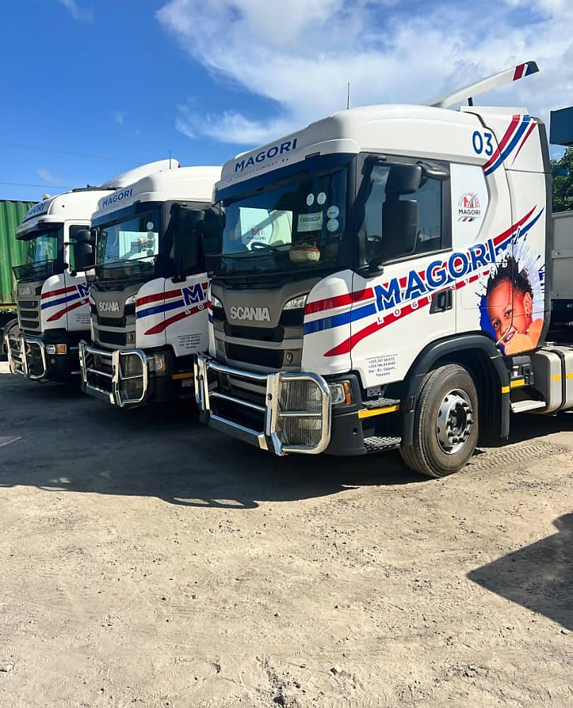 Magori Logistics trucks lined up at the yard