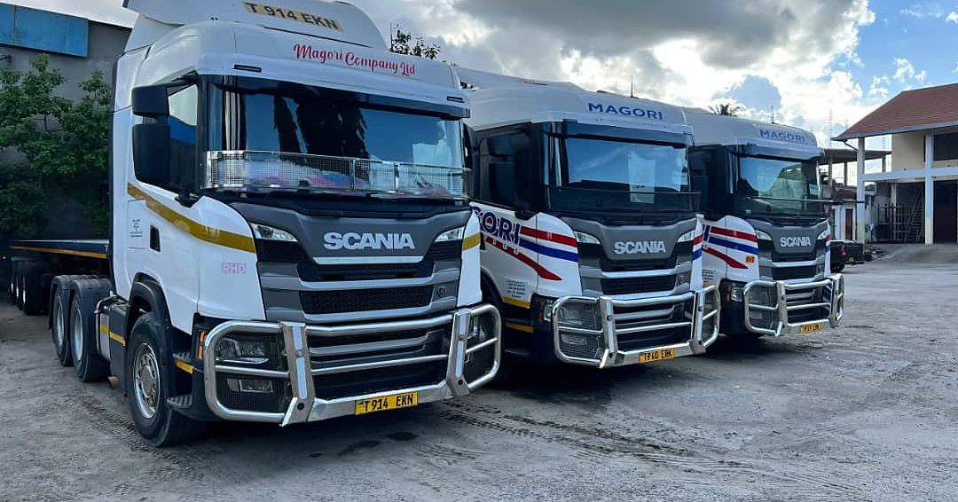 Magori Logistics trucks lined up for bulk cargo