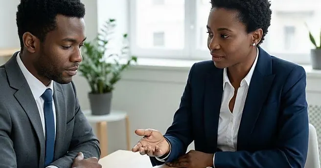 Two people going through a transport plan at a desk