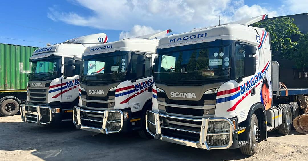 Magori Logistics trucks at the yard